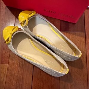 Kate Spade Heather and yellow textile flat shoes. Size 8.5